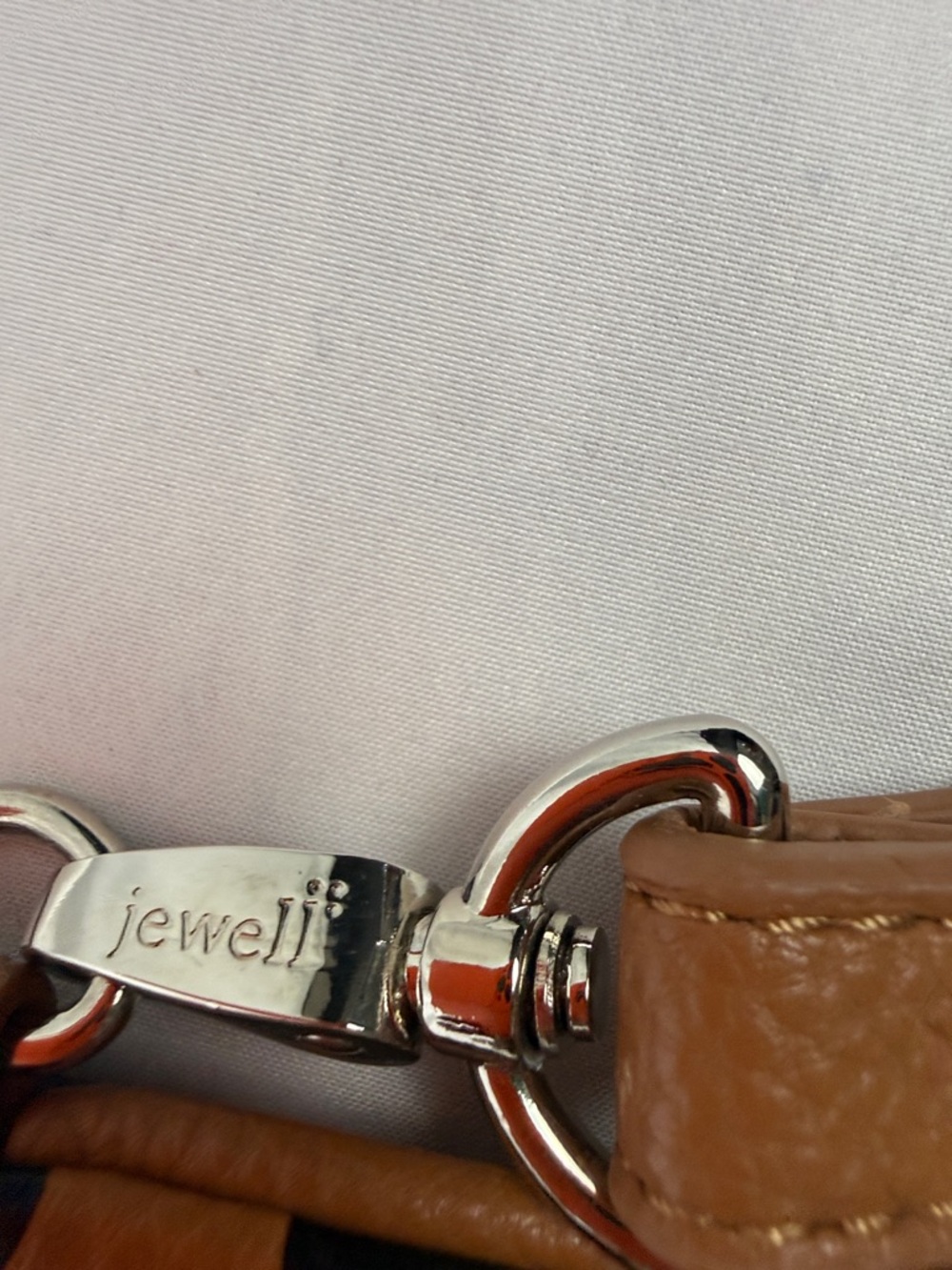 Jewell Leather Strap Wristlet with Silver Hardware - Picture 2 of 6